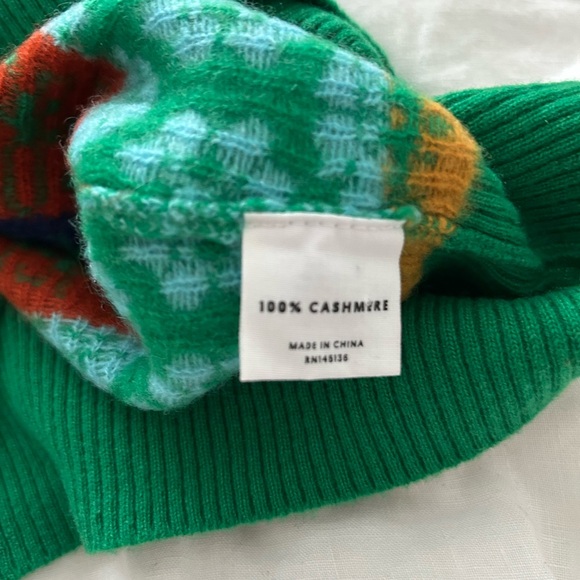 Lingua Franca Colorful Patterned 100% Cashmere Sweater Vest Brand New! No tags - Picture 3 of 7